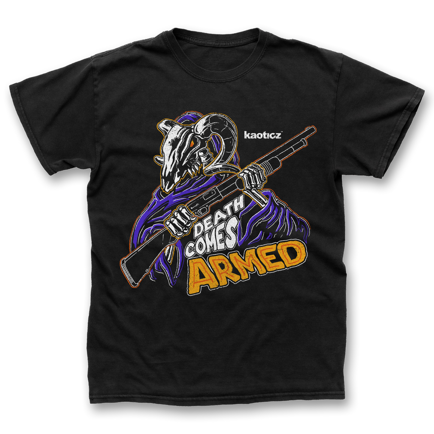 "DEATH COMES ARMED" - Heavy Tee